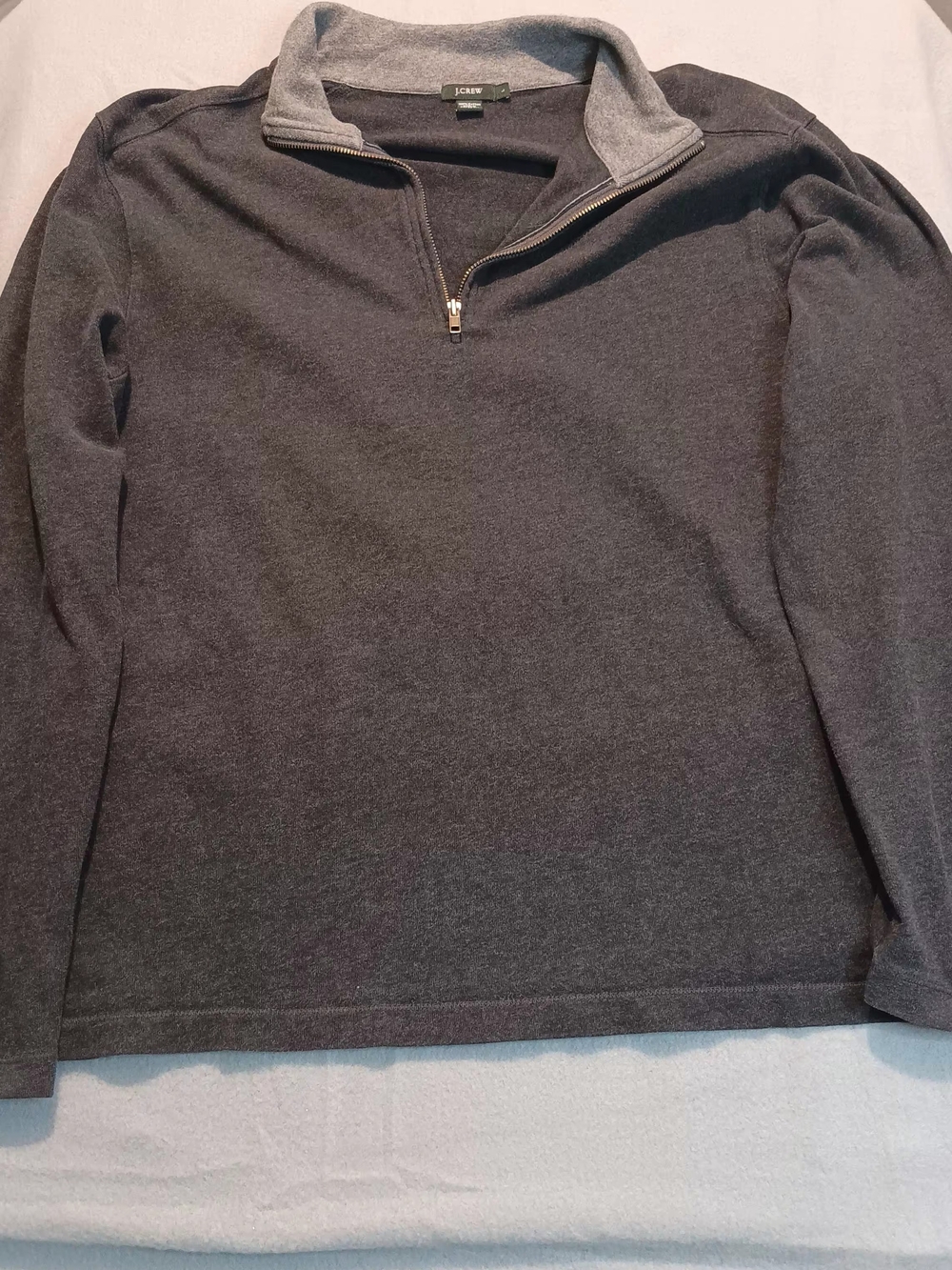J. Crew Men's Charcoal Quarter-Zip Sweater